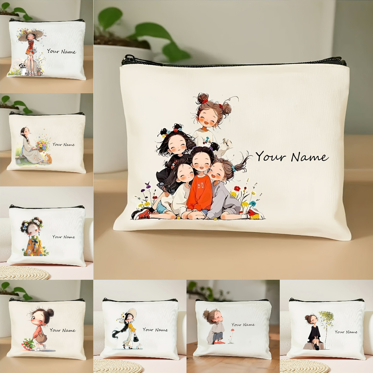 Travel Accessories Organizer - Korean-Style Anime Girl Makeup Bag Custom