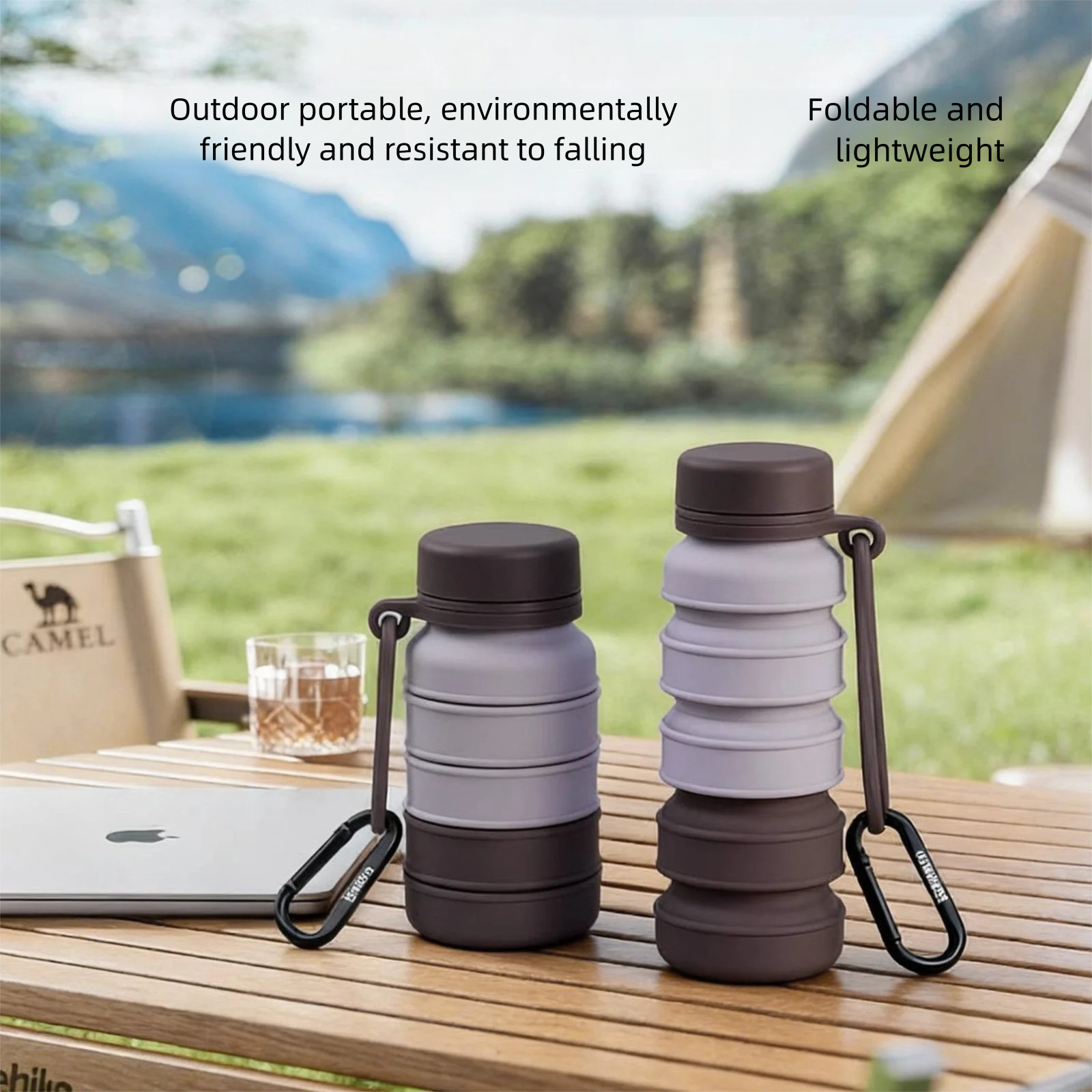 Water Bottle Collapsible - Shatterproof Collapsible Cup Hard Foldable Silicone