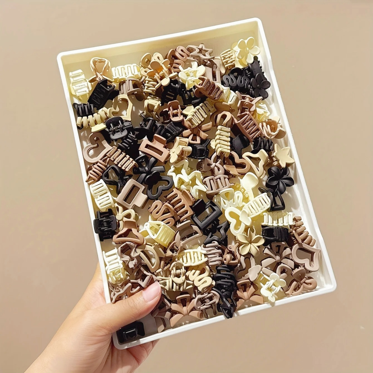 Travel Accessories Essentials - 5/10/20/30pcs Beige Mixed Pack Small Clips,