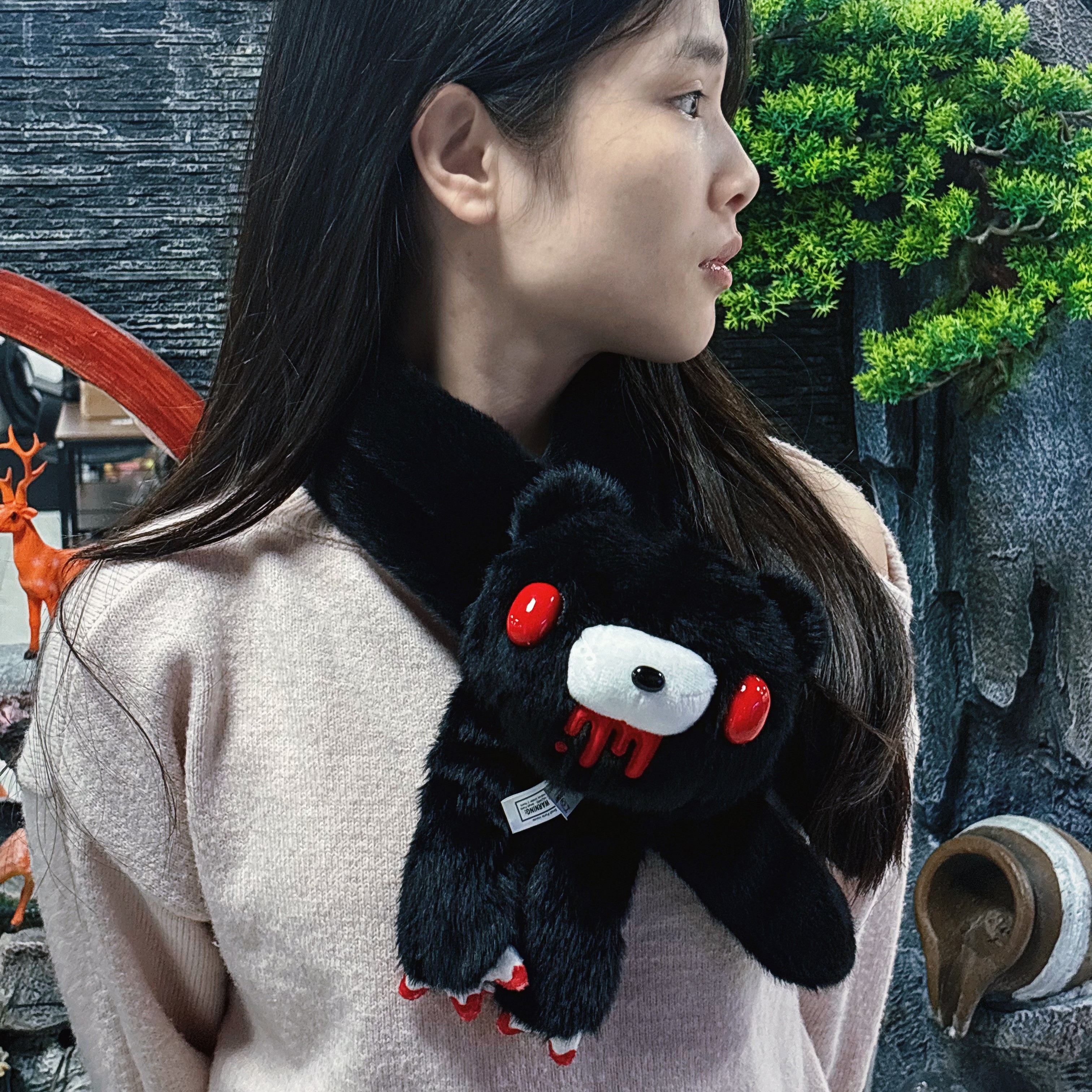 Travel Accessories For Men - Cute Bear Plush Scarf Cute Bloody