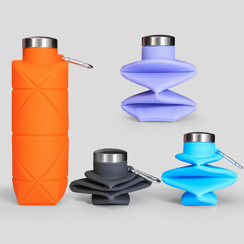 Water Bottle Collapsible - 1Pcs Silicone Diamond Folding Cup 700ml