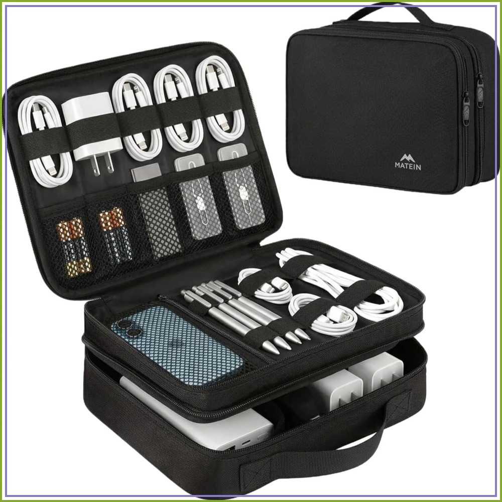 Travel Accessories Bag - Electronics Organizer Travel Case, Water Resistant