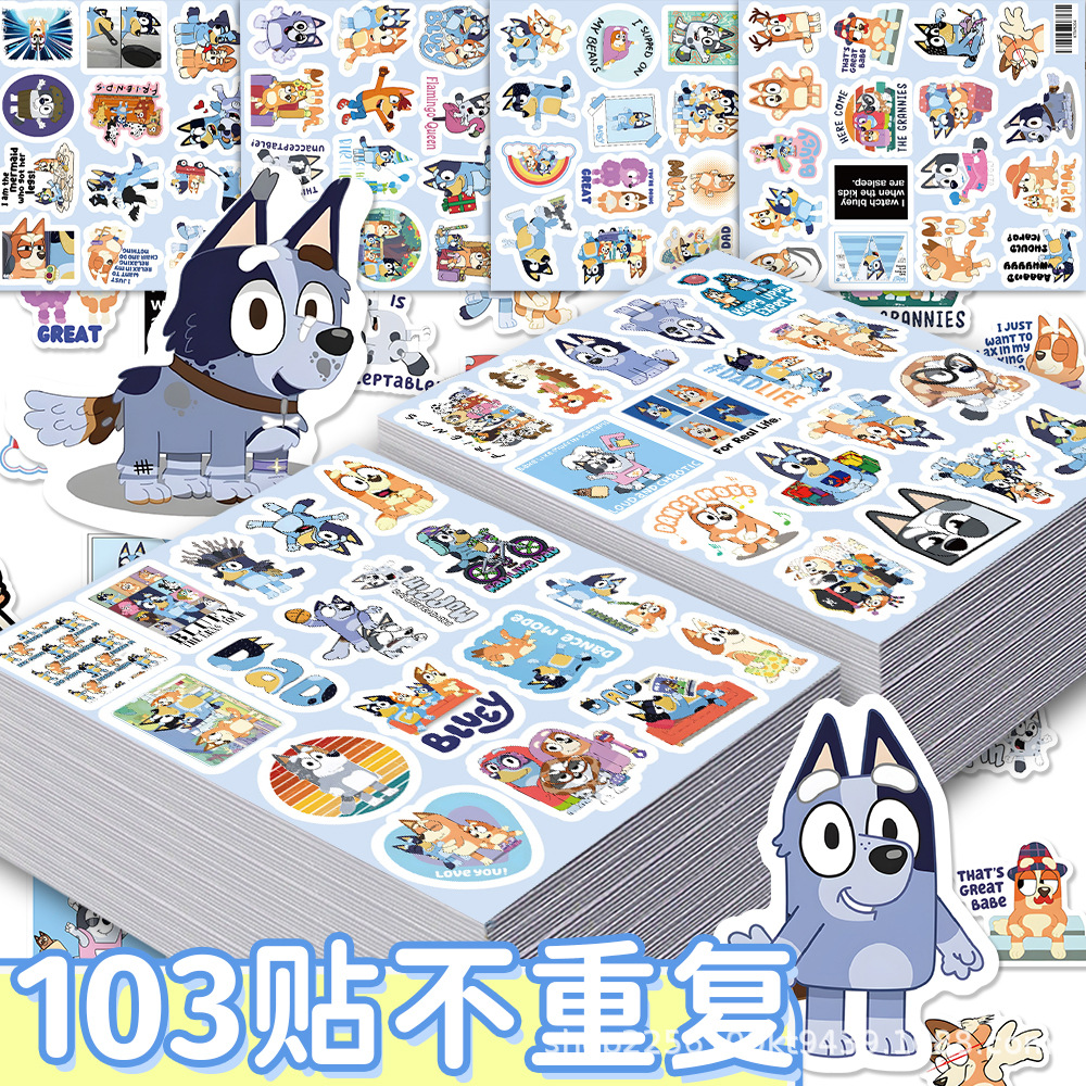 Travel Accessories Cute - brewie Wholesale 103Pcs Cute Bluey Stickers