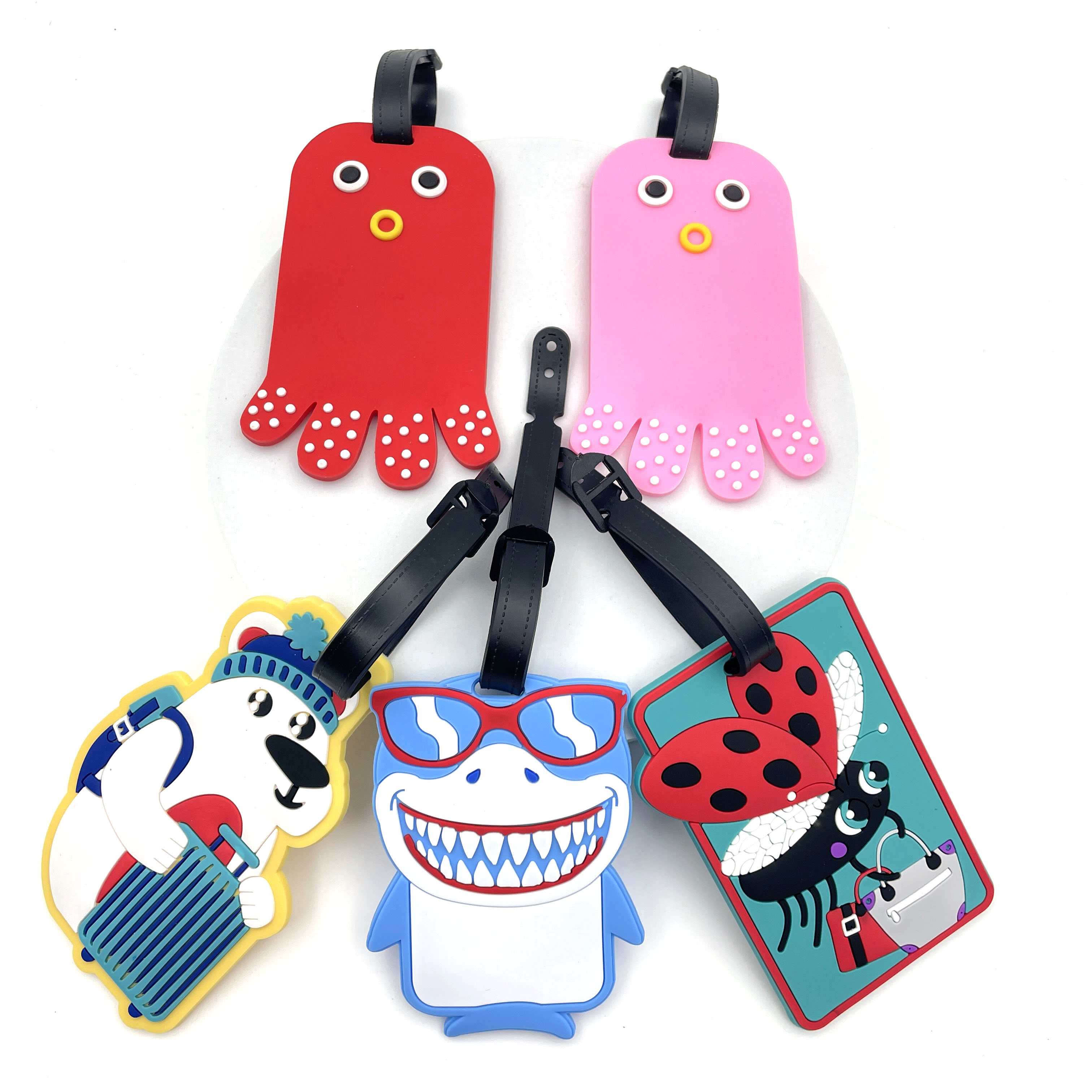 Travel Accessories Unique - 1PCS Geometric Soft Silicone Luggage Tags