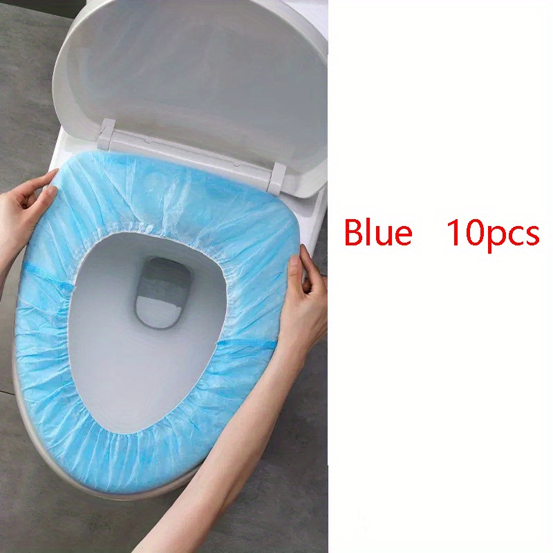 Travel Accessories Essentials - 10Pcs Blue Disposable Toilet Seat Covers