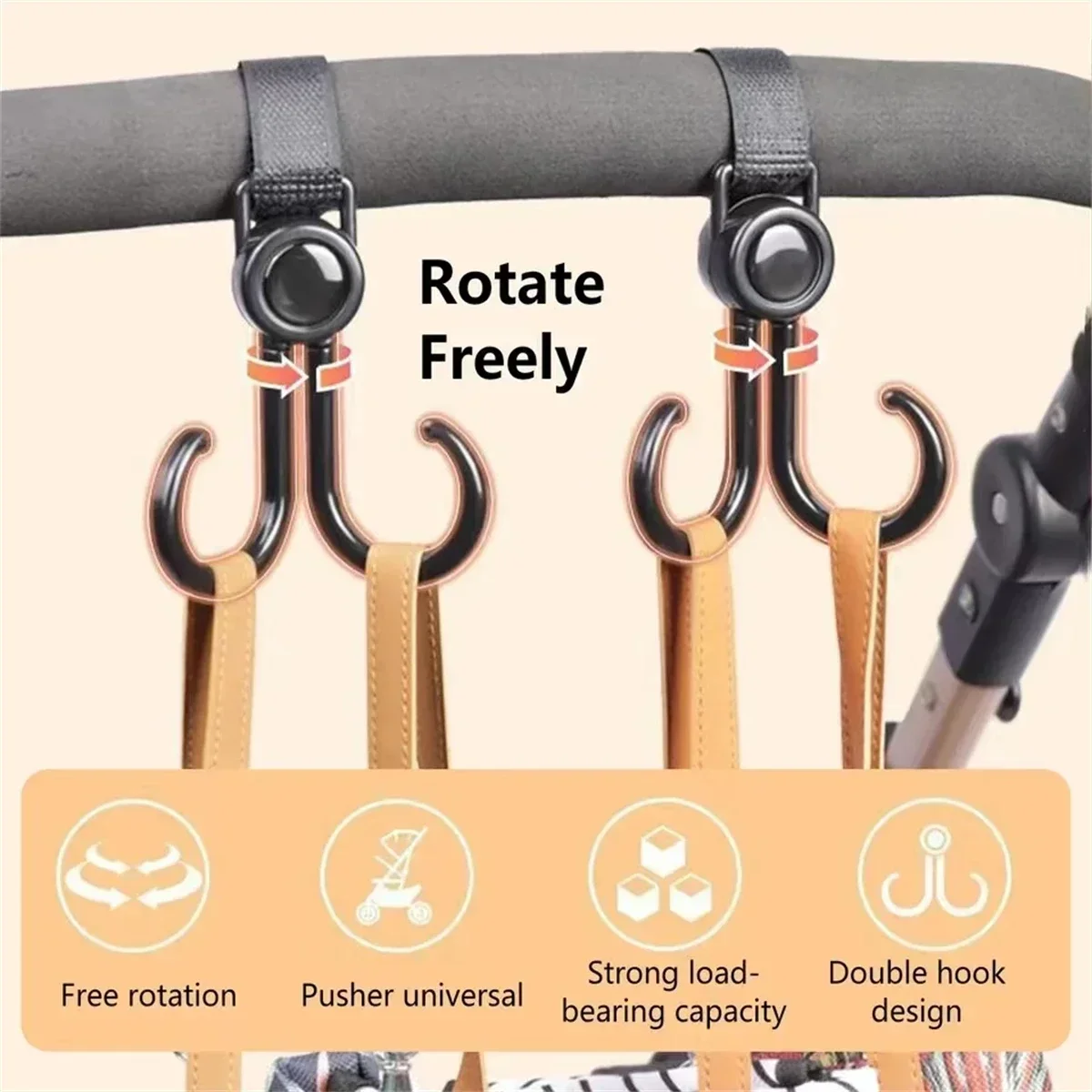 Rotatable Double Hooks Baby St - Travel Accessories For 2 Year Old avaliação e preço