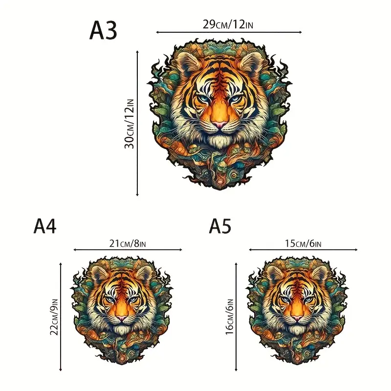 Tiger Wooden Jigsaw Puzzle, Un - Travel Accessories Unique avaliação e preço
