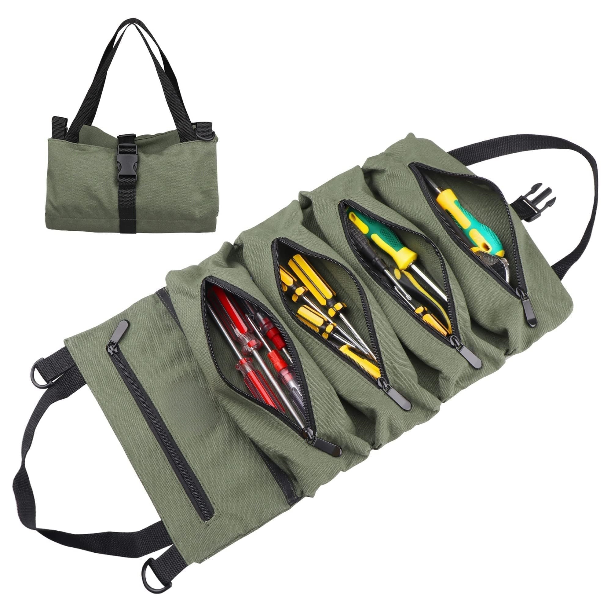 Canvas Tool Roll Up Pouch - He - Travel Router Accessories avaliação e preço