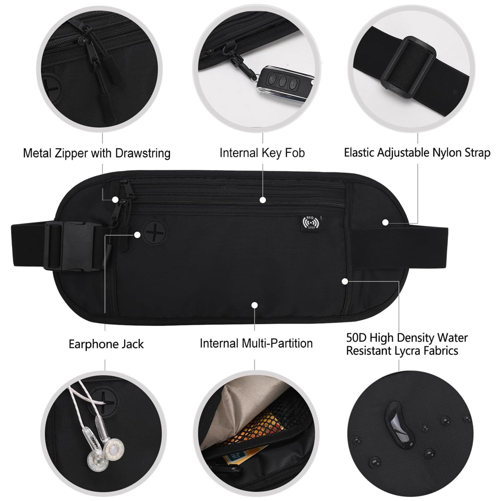 1Pcs Secure Travel Money Belt, - Money Belt Hidden avaliação e preço