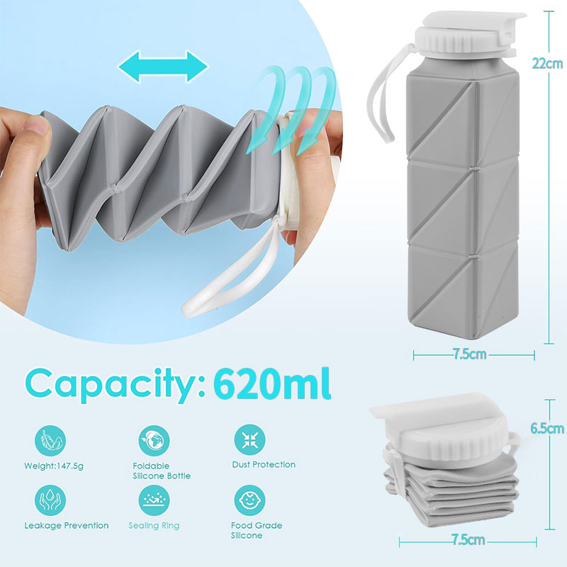 620ml Collapsible Water Bottle - Water Bottle Collapsible avaliação e preço