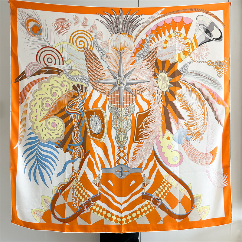 Designer Silk Scarf Women Spri - Travel Hair Accessories avaliação e preço