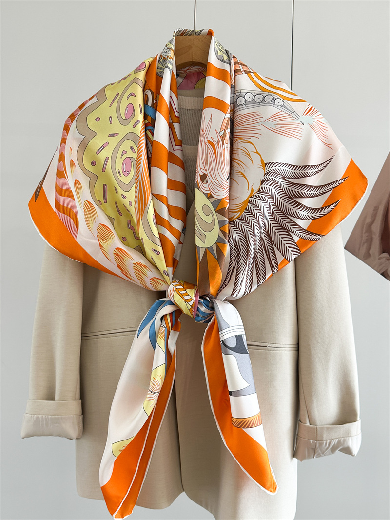 Designer Silk Scarf Women Spri - Travel Hair Accessories avaliação e preço