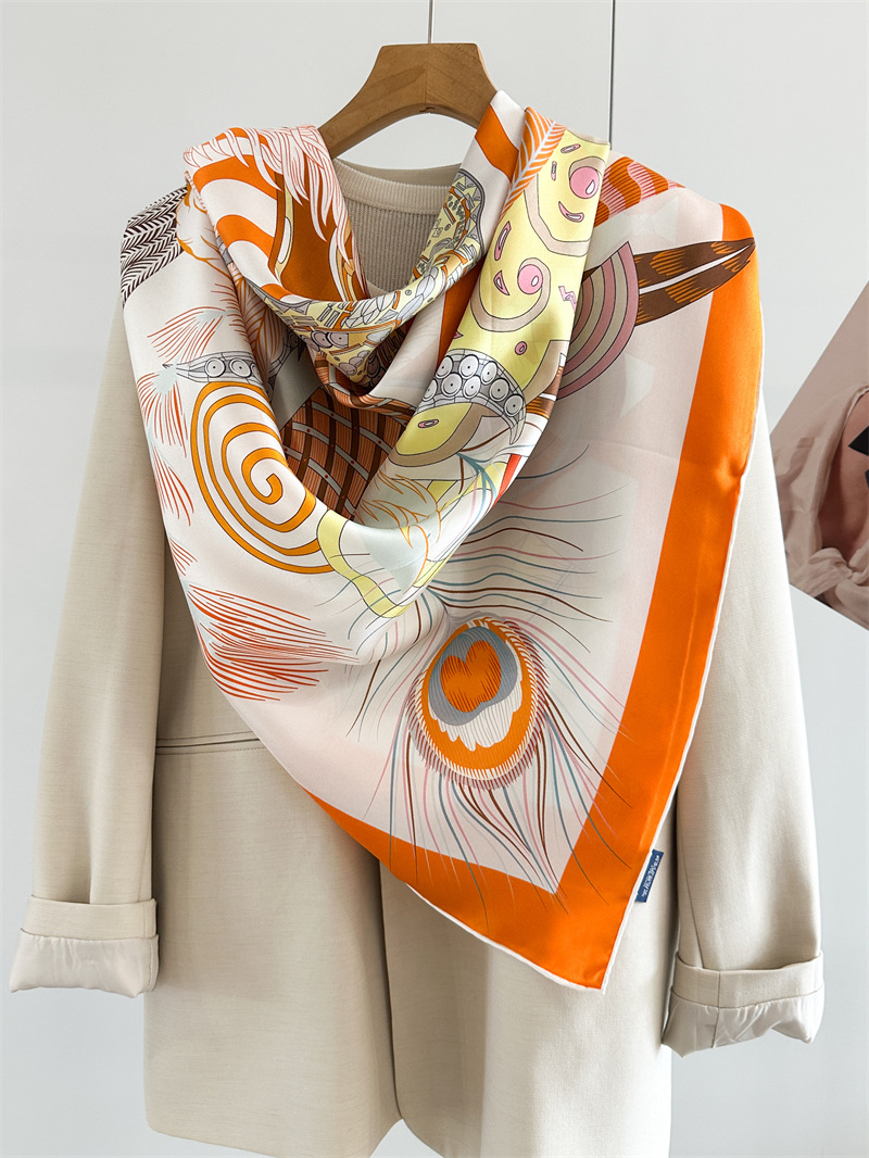 Designer Silk Scarf Women Spri - Travel Hair Accessories avaliação e preço