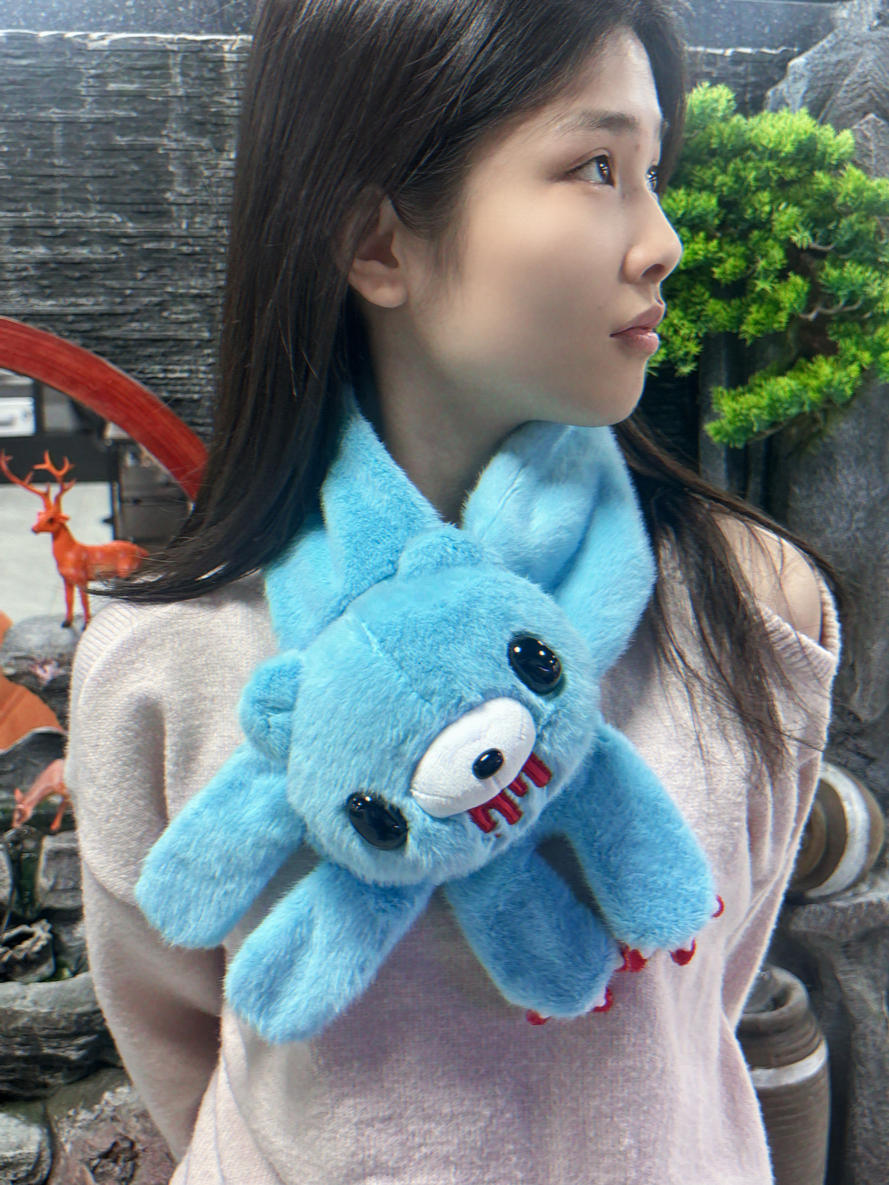 Cute Bear Plush Scarf Cute Blo - Travel Accessories For Men avaliação e preço