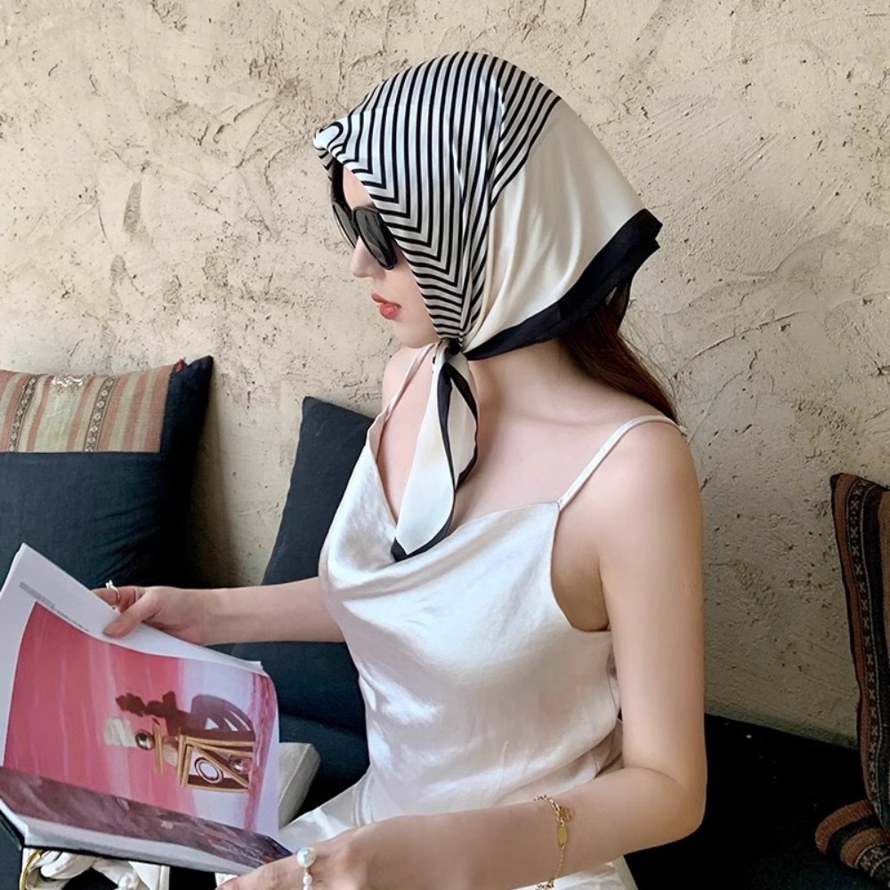 Fashion Satin Square Scarf for - Travel Hair Accessories avaliação e preço