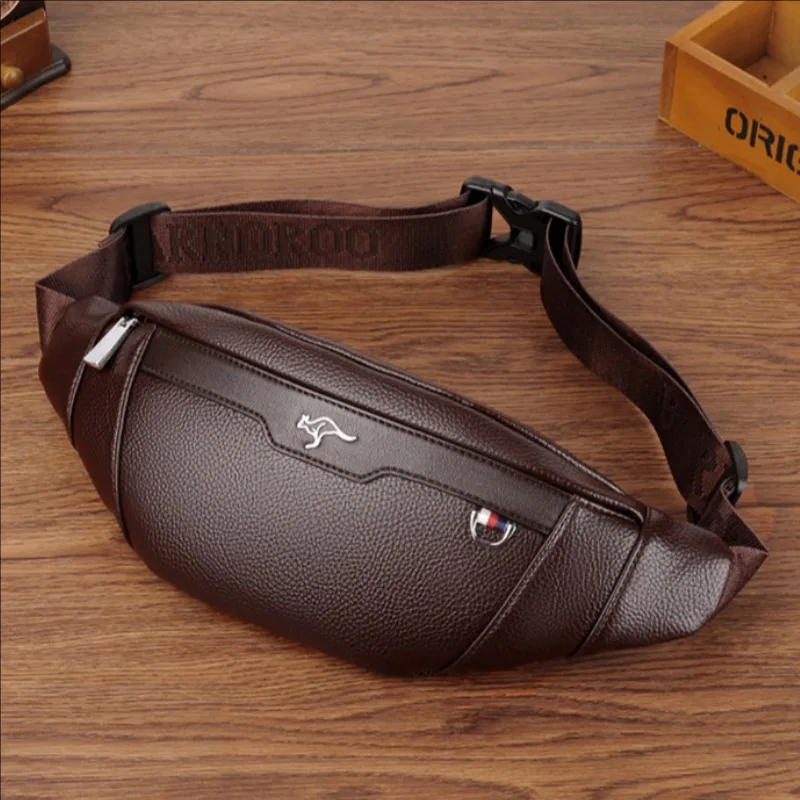 Business Leather Waist Bag Mul - Travel Accessories For Men avaliação e preço