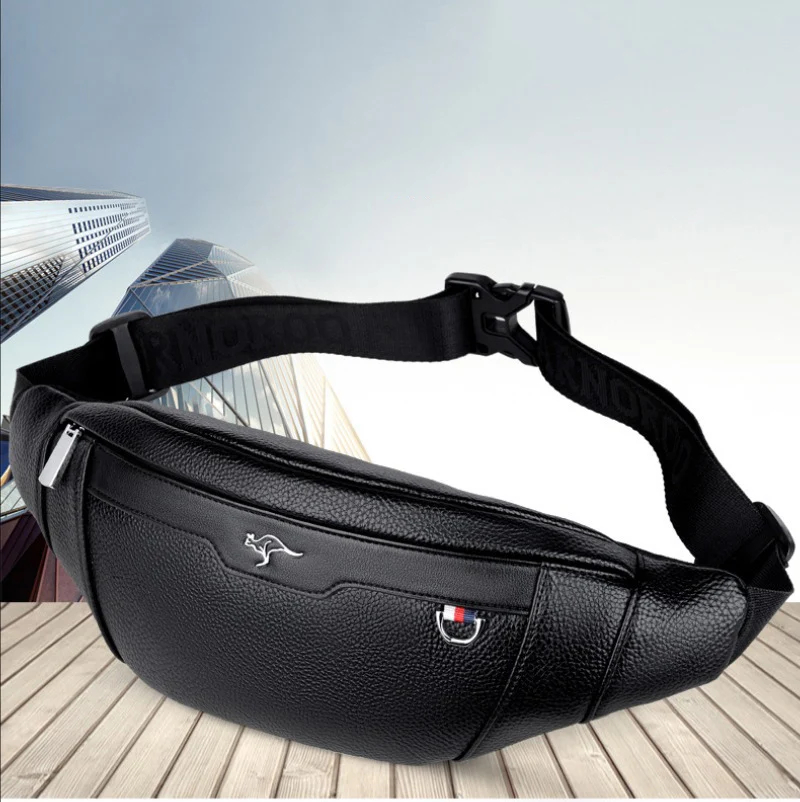 Business Leather Waist Bag Mul - Travel Accessories For Men avaliação e preço