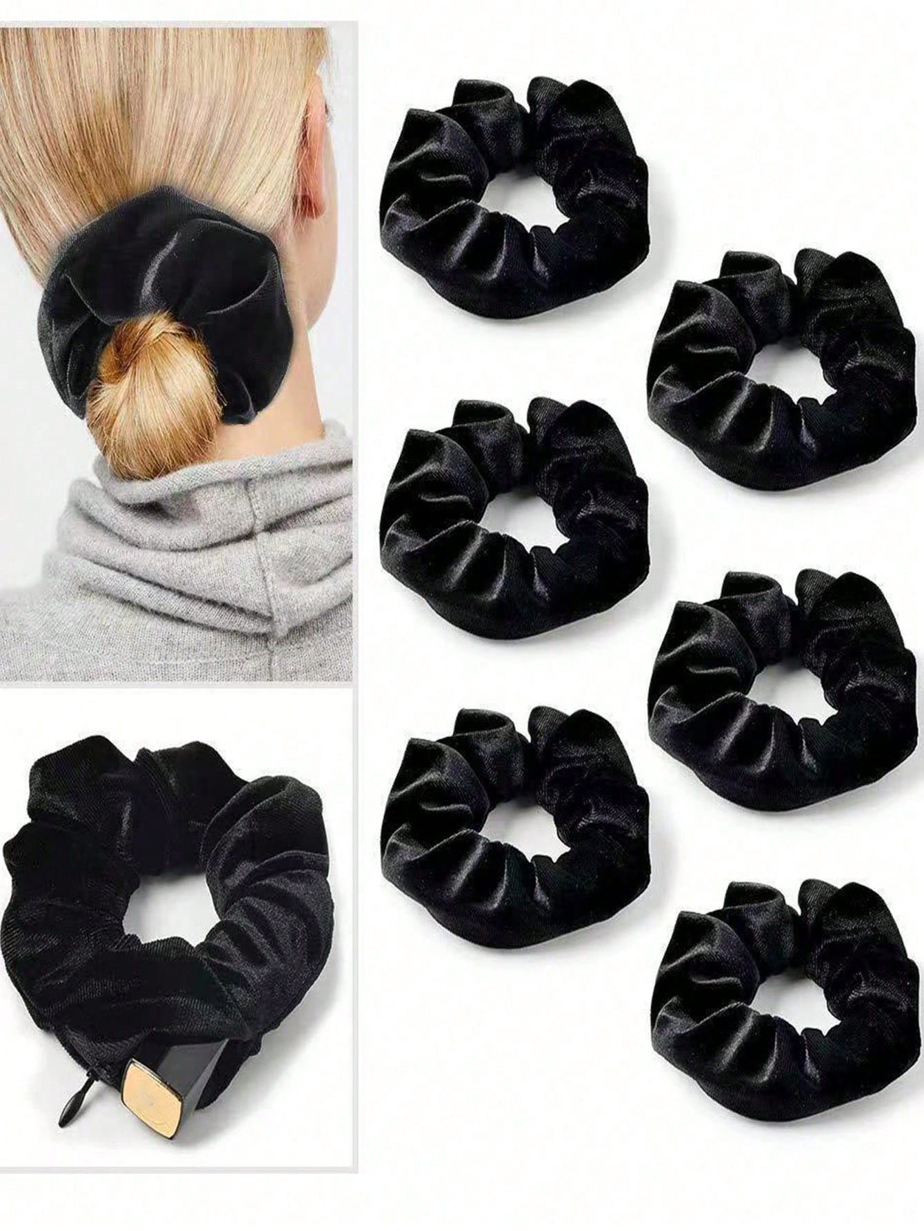 5pcs Velvet Hair Tie With Hidd - Travel Accessories Essentials avaliação e preço