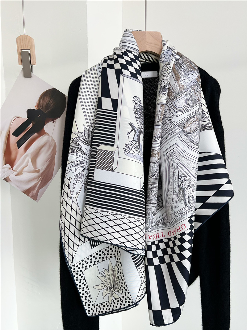 Large Silk Scarfs Brands Desig - Travel Hair Accessories avaliação e preço