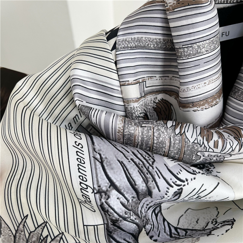 Large Silk Scarfs Brands Desig - Travel Hair Accessories avaliação e preço