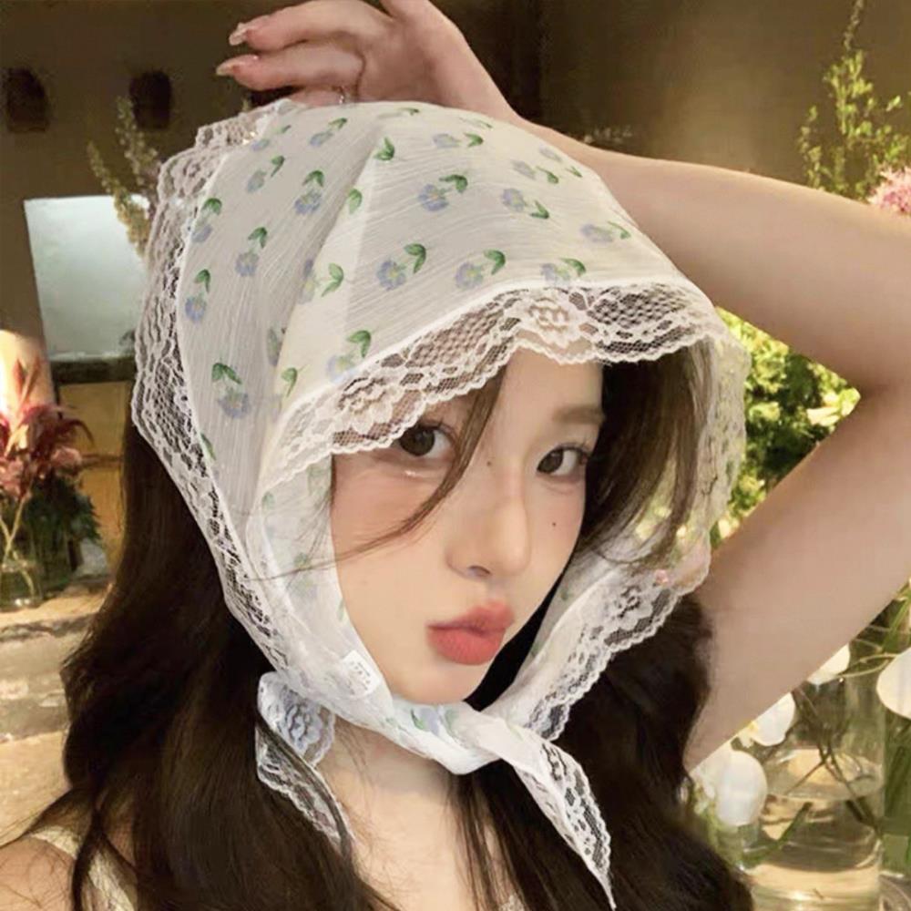 Sweet Floral Lace Hair Scarf W - Travel Hair Accessories avaliação e preço
