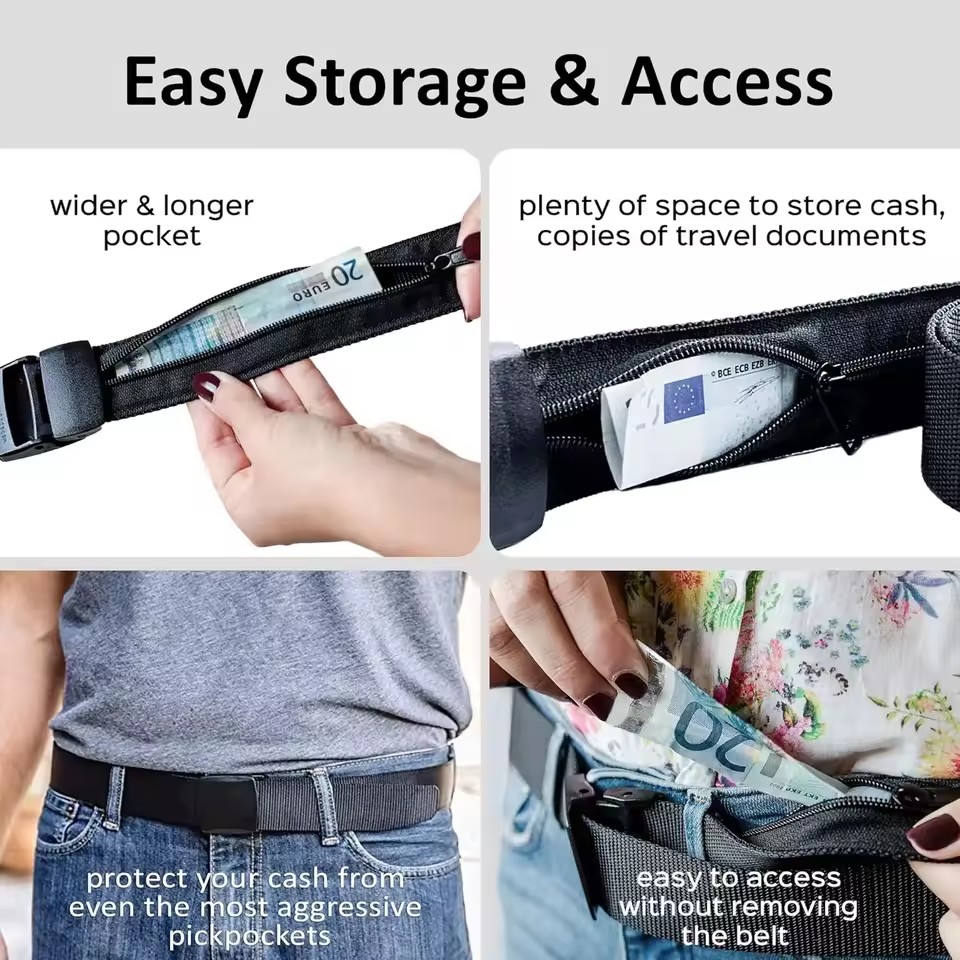 New A Travel Cash Anti-Theft B - Money Belt Hidden avaliação e preço