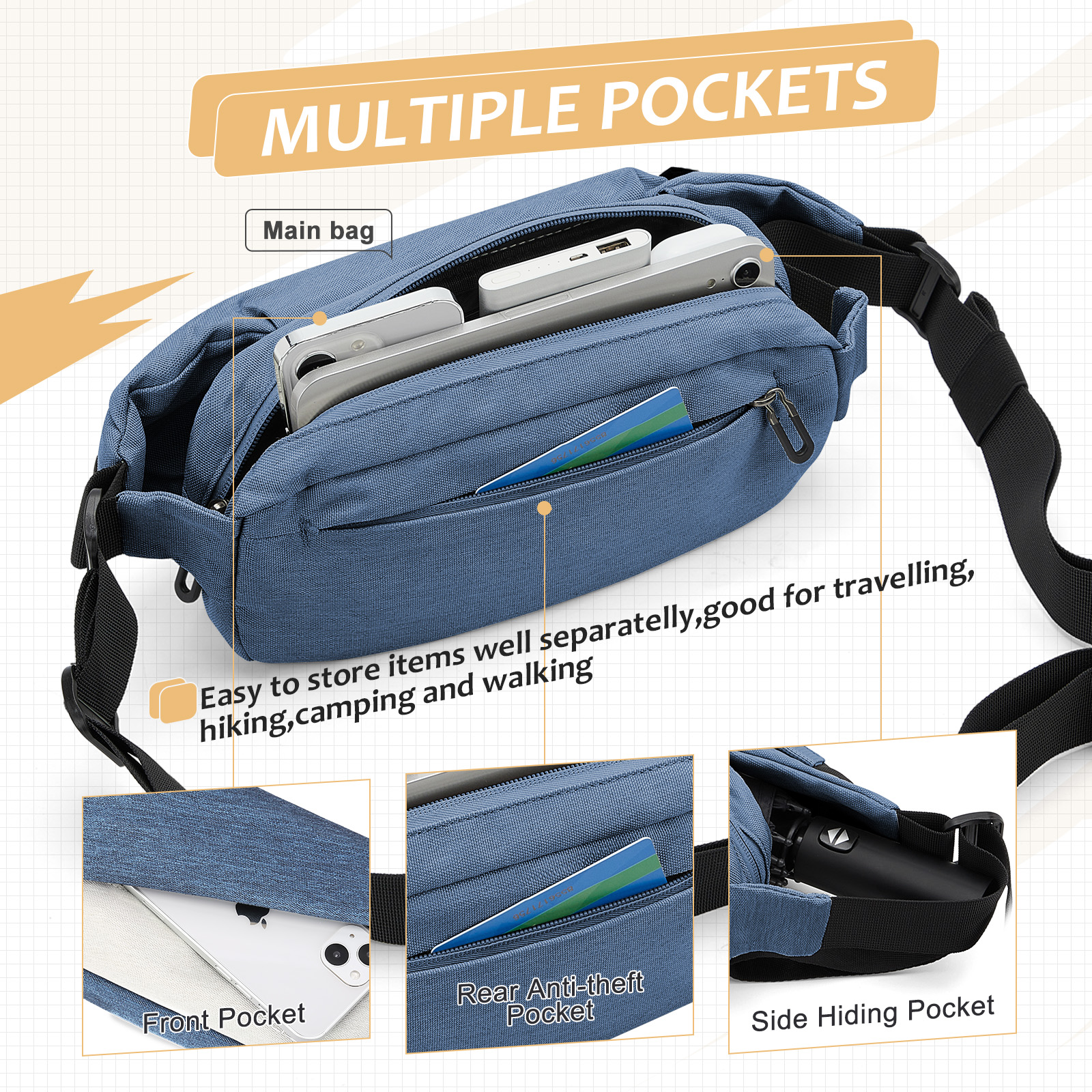 Fashionable Trendy Crossbody B - Travel Accessories For Men avaliação e preço