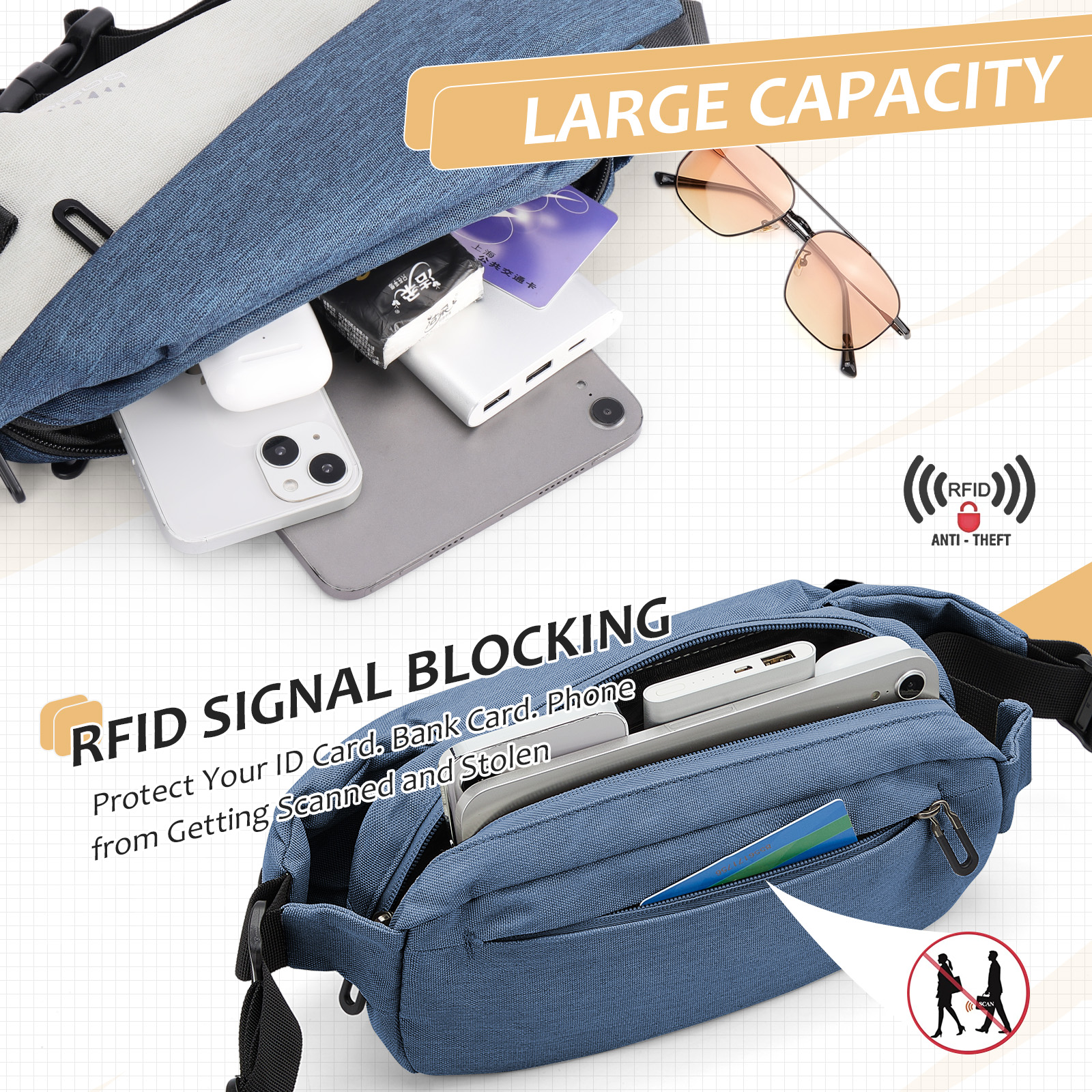 Fashionable Trendy Crossbody B - Travel Accessories For Men avaliação e preço
