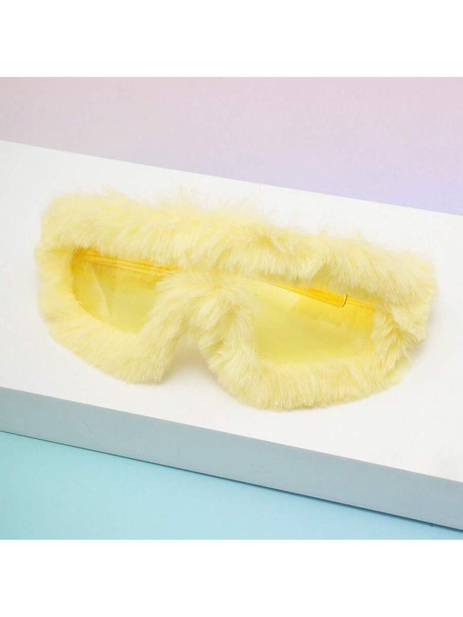 Furry Yellow Fashion Sunglasse - Travel Accessories Cute avaliação e preço