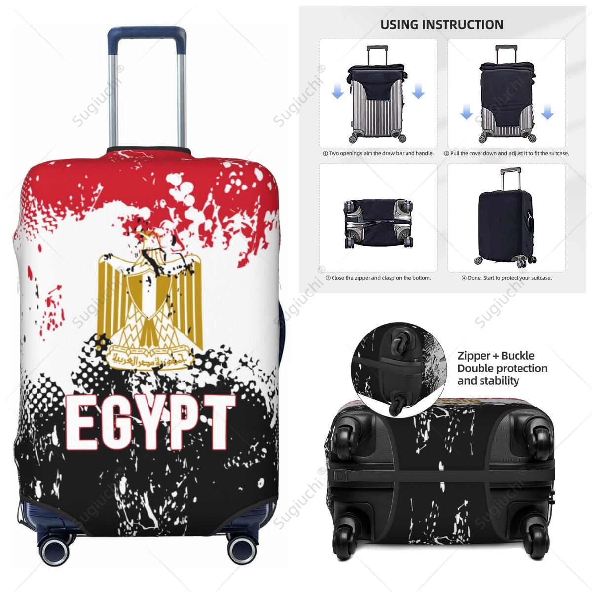 Egypt Flag Luggage Cover Suitc - Travel Accessories Egypt avaliação e preço