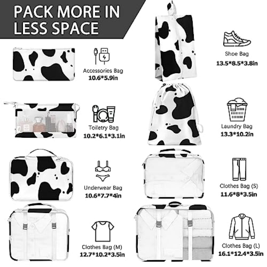 8 Set Packing Cubes for Travel - Travel Accessories Bag avaliação e preço