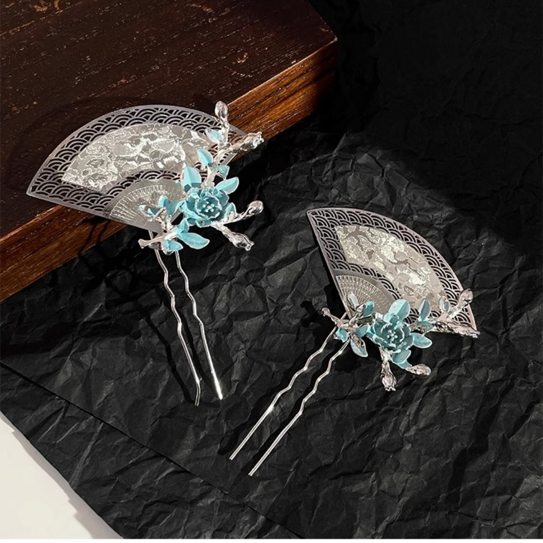 New Chinese-Style Fan-Shaped H - Travel Hair Accessories avaliação e preço