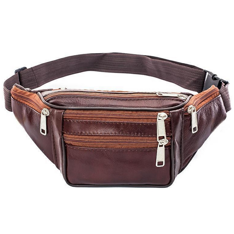 Leather Men Waist Chest Bag Th - Money Belt Hidden avaliação e preço